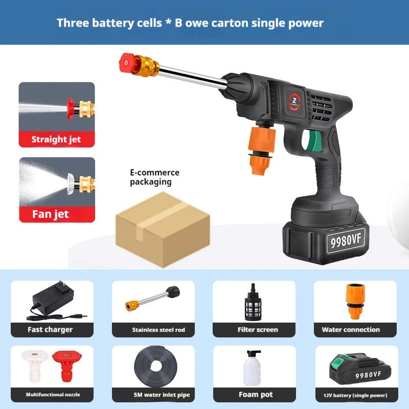 21v Cordless High Pressure Car Washer Spray Water Gun 30000mah Battery Foam Generator Car Washing Machine For Home ﻿