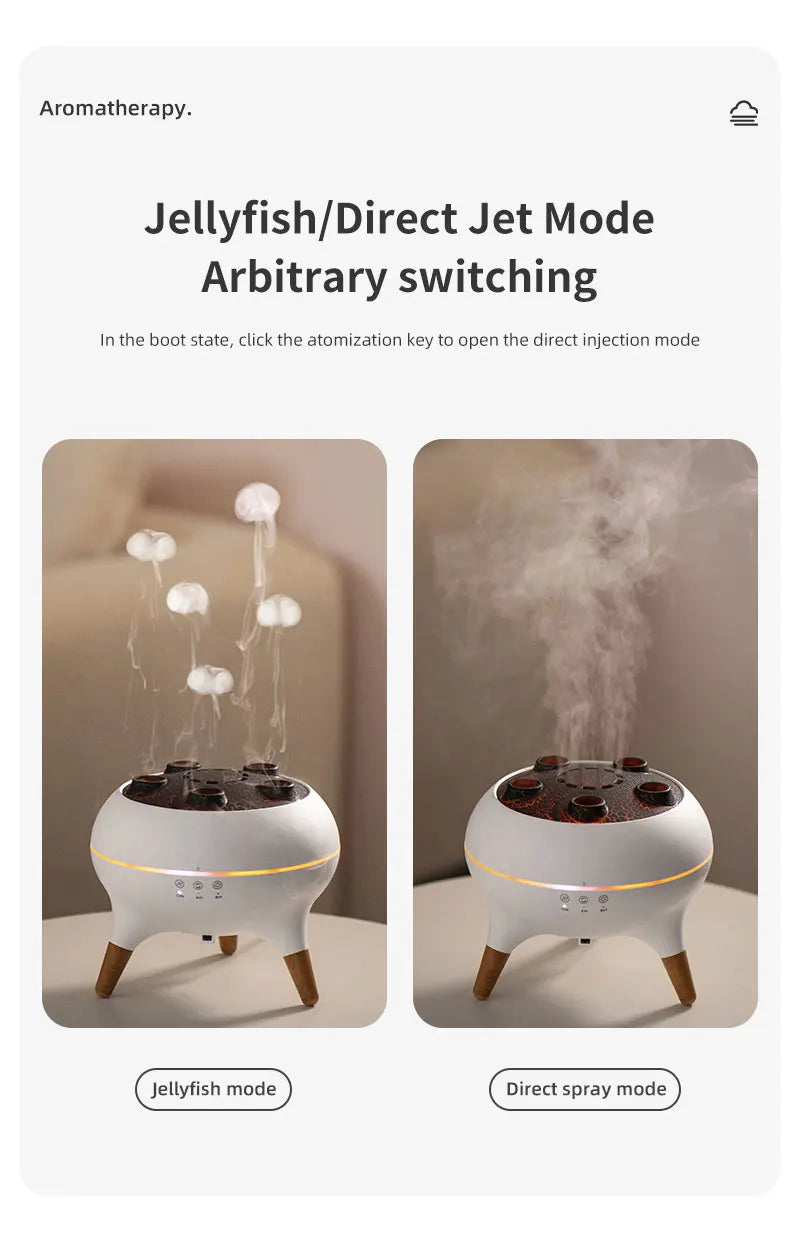 Jellyfish Aroma Humidifier Aromatherapy Diffuser 250ml Ultrasonic Essential Oil Diffuser Remote Control Mist Humidifier for Home