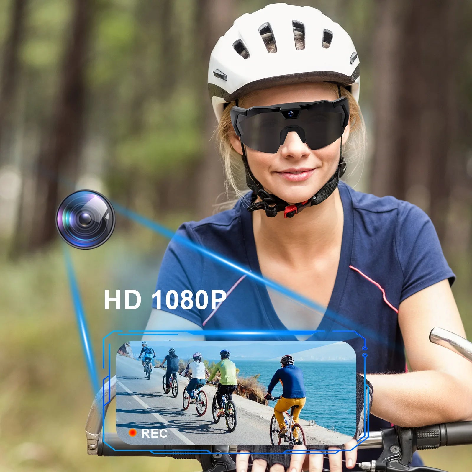 2026 AI Intelligent Glasses For Outdoor Cycling Windproof And Eye Protection Skiing Glasses High-definition Camera Photography