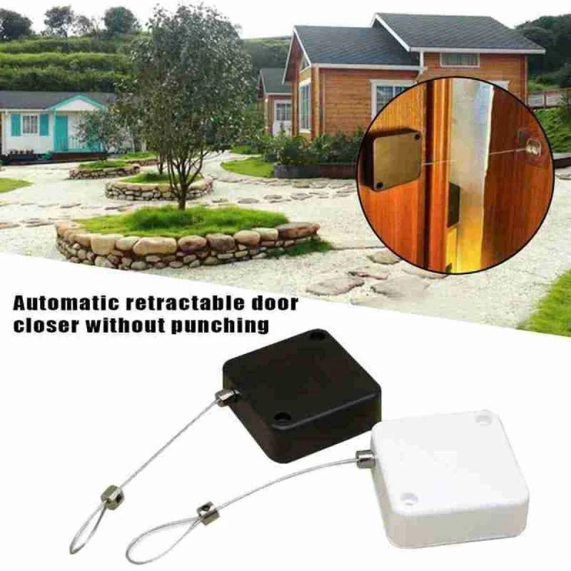 Automatic Sensor Door Closer Punch-Free Adjustable Surface Door Stopper Automatically Close Door Bracket Closer Home Improvement