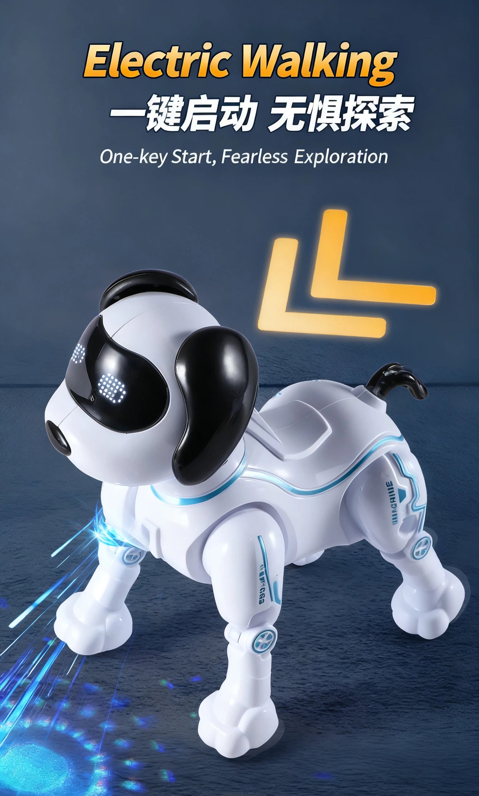 Cute Toy Dog With Cool Features: Bright Projection Lights, Lovely Sound Effects, Flexible Crawling Movement—Brings Joy To Kids,