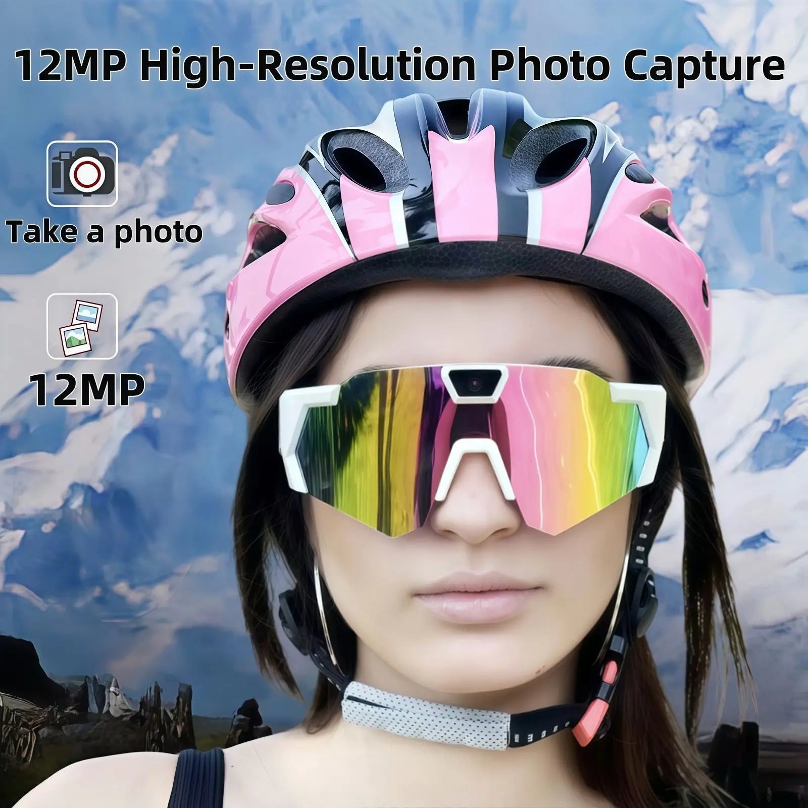 2026 AI Intelligent Glasses For Outdoor Cycling Windproof And Eye Protection Skiing Glasses High-definition Camera Photography