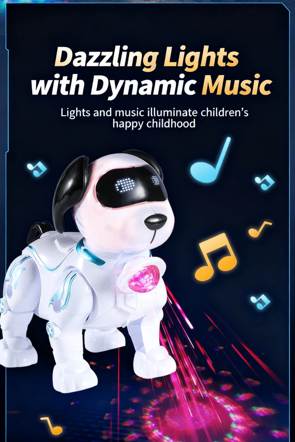 Cute Toy Dog With Cool Features: Bright Projection Lights, Lovely Sound Effects, Flexible Crawling Movement—Brings Joy To Kids,