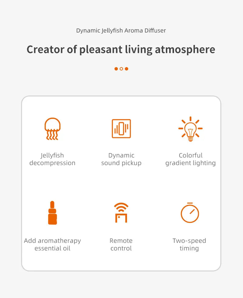 Jellyfish Aroma Humidifier Aromatherapy Diffuser 250ml Ultrasonic Essential Oil Diffuser Remote Control Mist Humidifier for Home