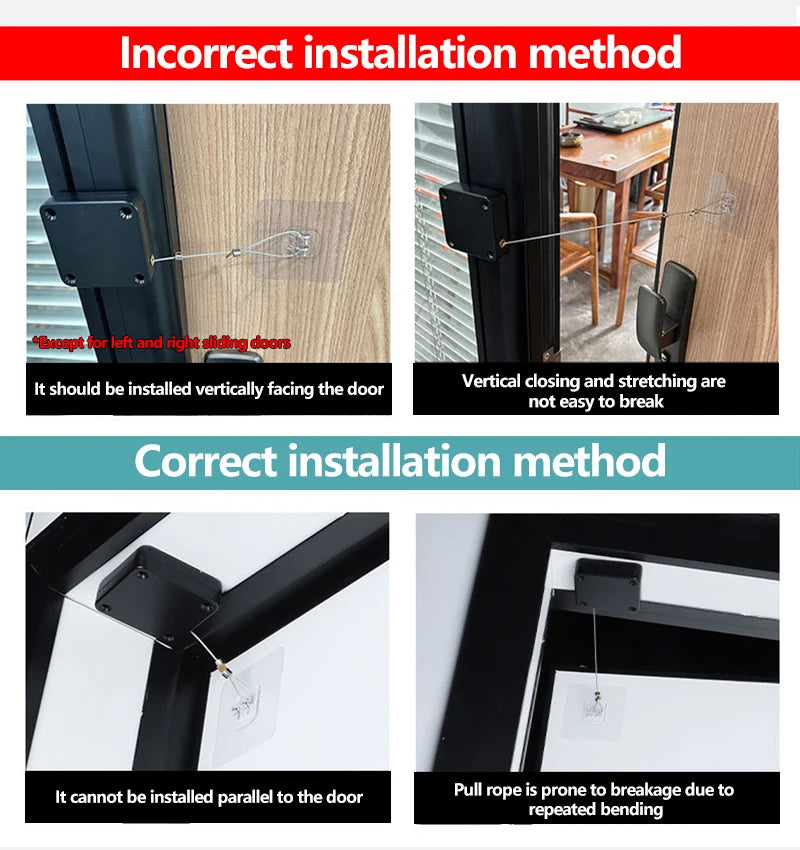 Automatic Sensor Door Closer Punch-Free Adjustable Surface Door Stopper Automatically Close Door Bracket Closer Home Improvement