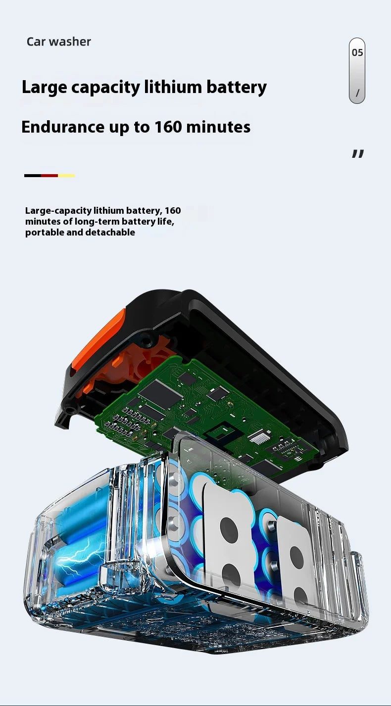 21v Cordless High Pressure Car Washer Spray Water Gun 30000mah Battery Foam Generator Car Washing Machine For Home ﻿