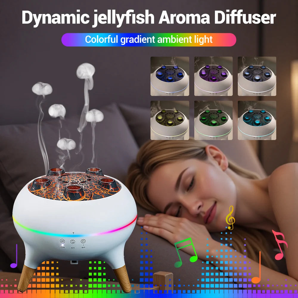 Jellyfish Aroma Humidifier Aromatherapy Diffuser 250ml Ultrasonic Essential Oil Diffuser Remote Control Mist Humidifier for Home