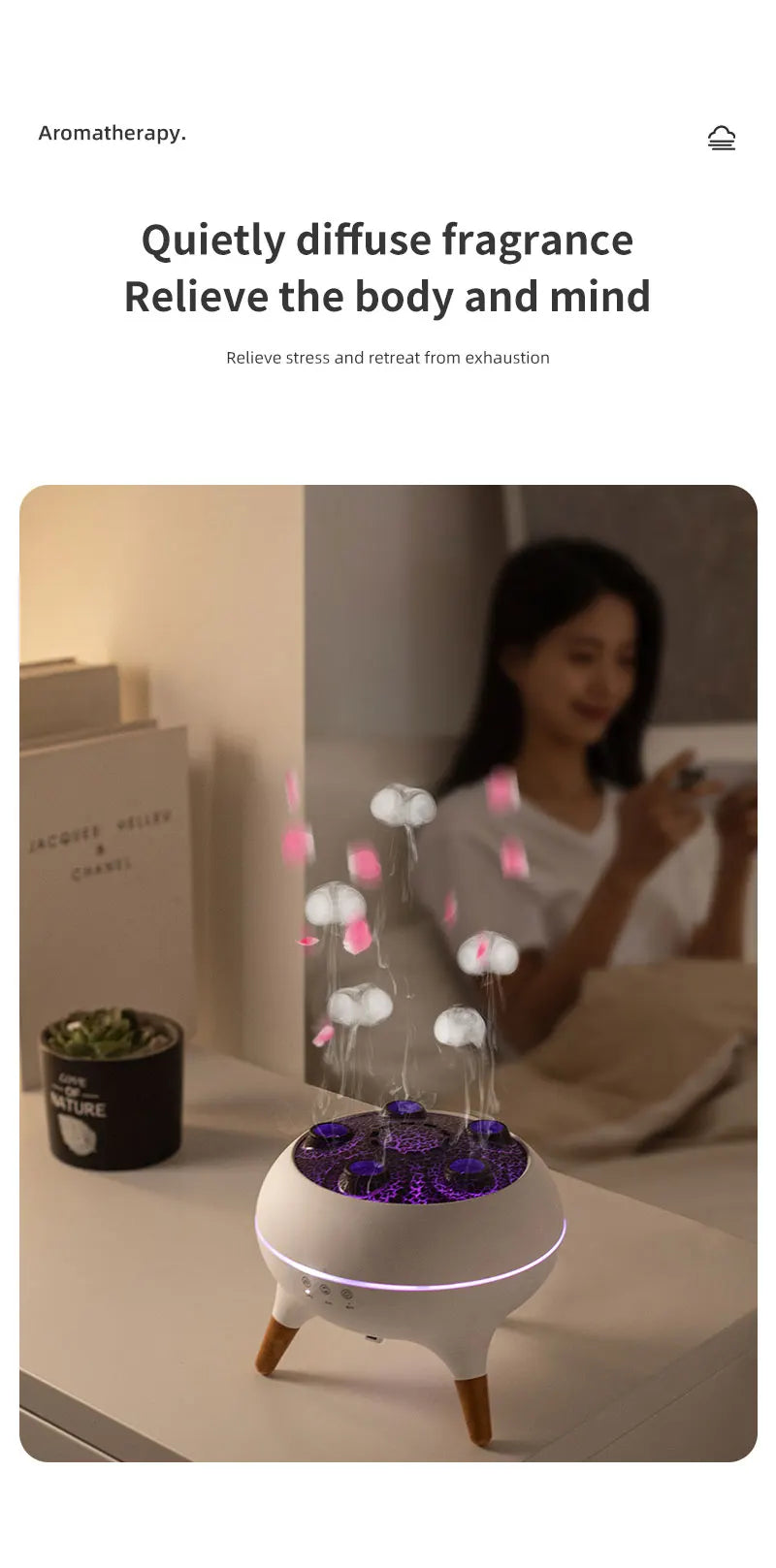 Jellyfish Aroma Humidifier Aromatherapy Diffuser 250ml Ultrasonic Essential Oil Diffuser Remote Control Mist Humidifier for Home