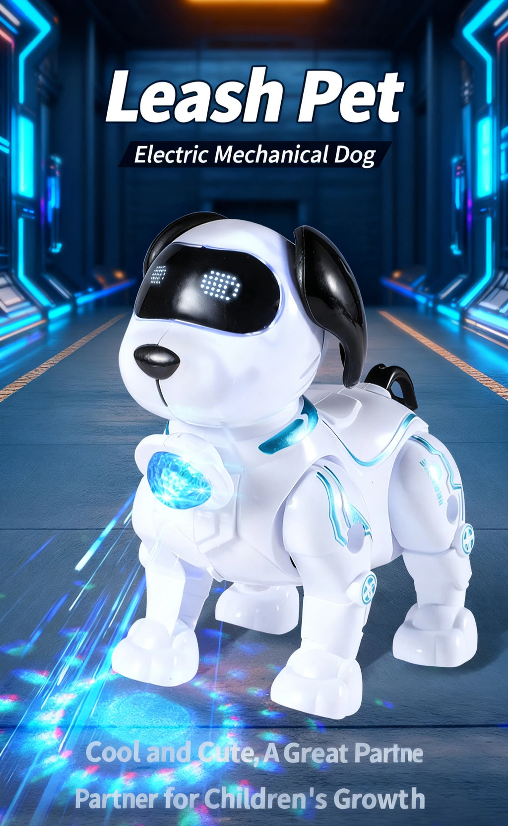 Cute Toy Dog With Cool Features: Bright Projection Lights, Lovely Sound Effects, Flexible Crawling Movement—Brings Joy To Kids,